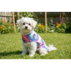 Canada Pooch Athletics Tie Dye Dog Poncho Pink Blue Yellow Size 12 Small